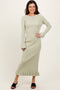 Light Olive Ribbed Knit Bow Back Maxi Dress