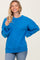 Blue Oversized Basic Drop Shoulder Sweater