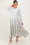 Blue Printed Tiered Maternity Maxi Dress