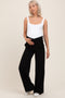 Black Crossover Waist Active Wide Leg Maternity Pant