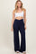 Black Crossover Waist Active Wide Leg Pant