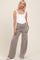 Light Taupe Crossover Waist Active Wide Leg Maternity Pant