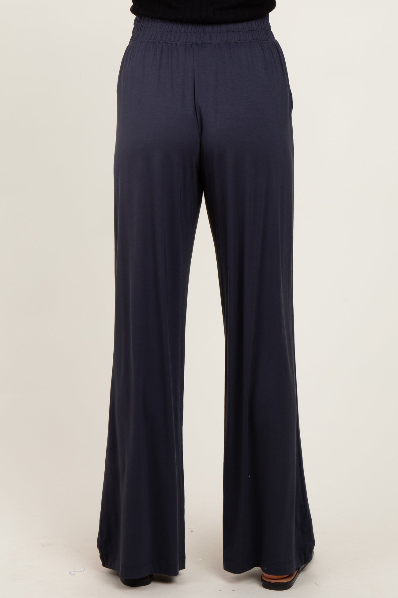 Charcoal Basic Wide Leg Pocketed Pants