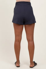 Charcoal Basic Rounded Hem Maternity Shorts