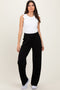 Black Straight Leg Drawstring Sweatpants