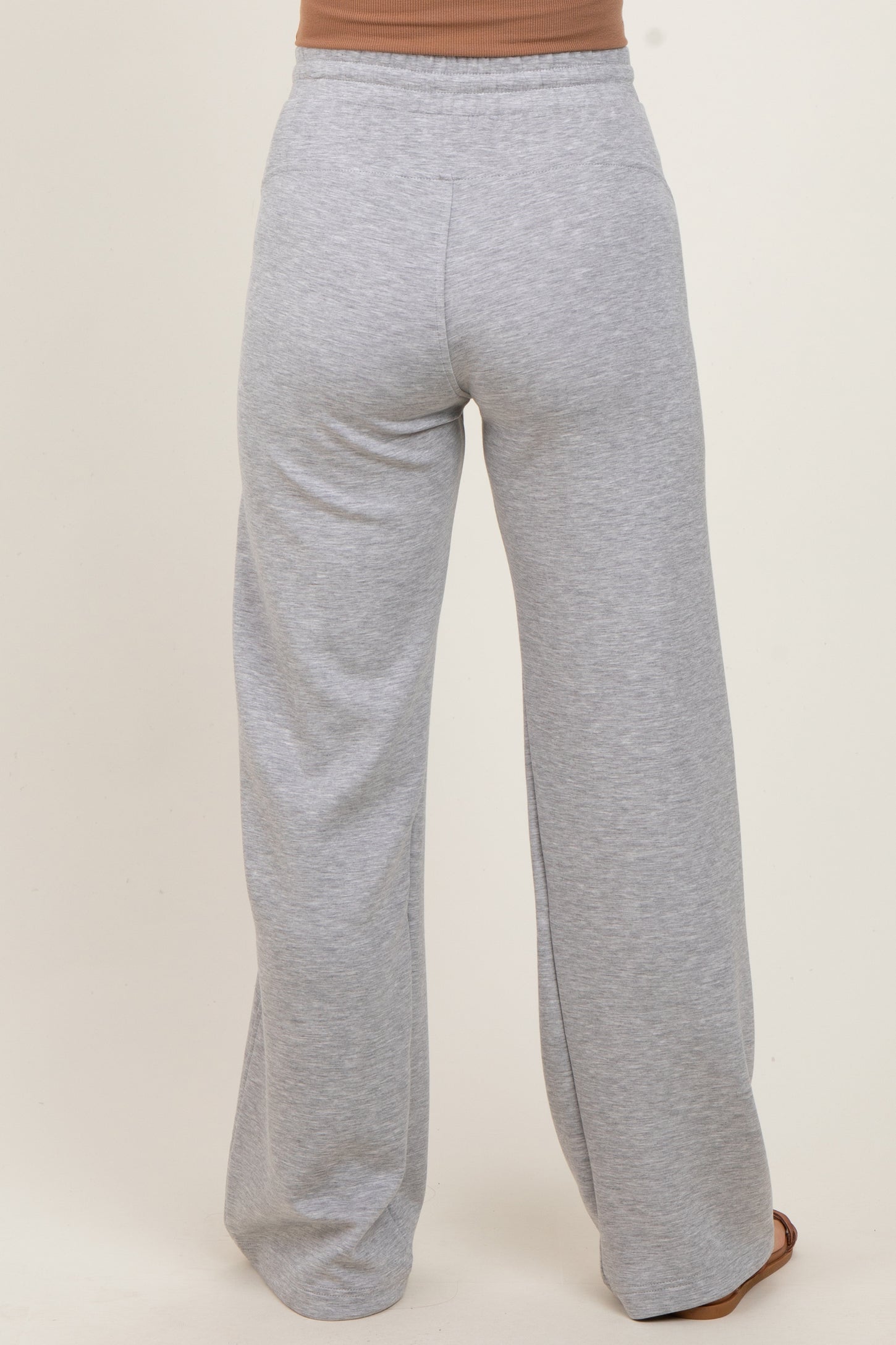 Heather Grey Straight Leg Drawstring Maternity Sweatpants