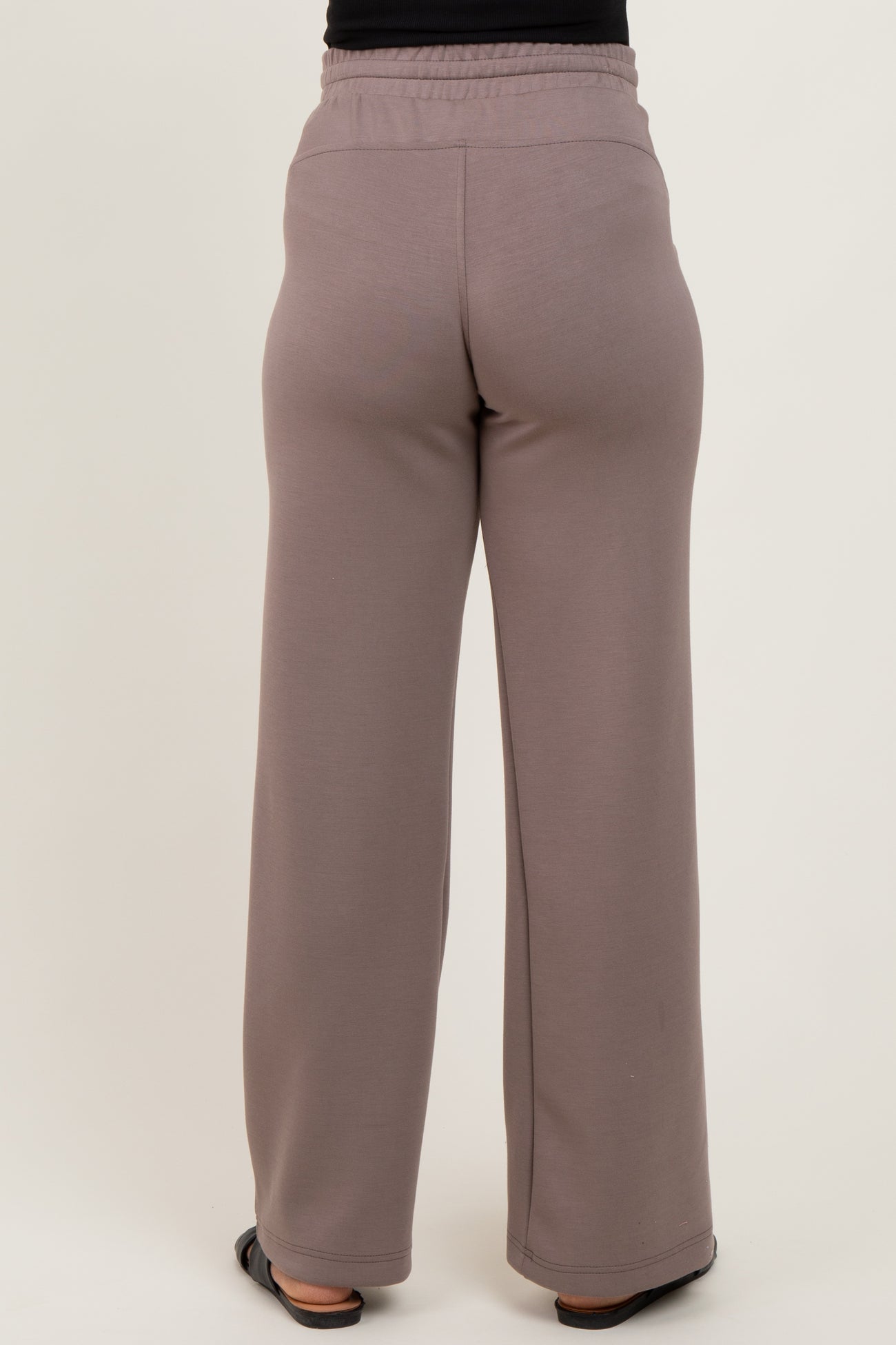 Mocha Straight Leg Drawstring Maternity Sweatpants