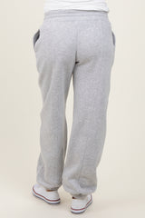 Heather Grey Drawstring Relaxed Fit Maternity Sweatpants