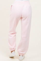 Light Pink Drawstring Relaxed Fit Sweatpants