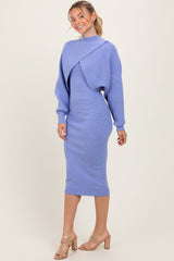 Periwinkle Bodycon Dress And Sweater Set