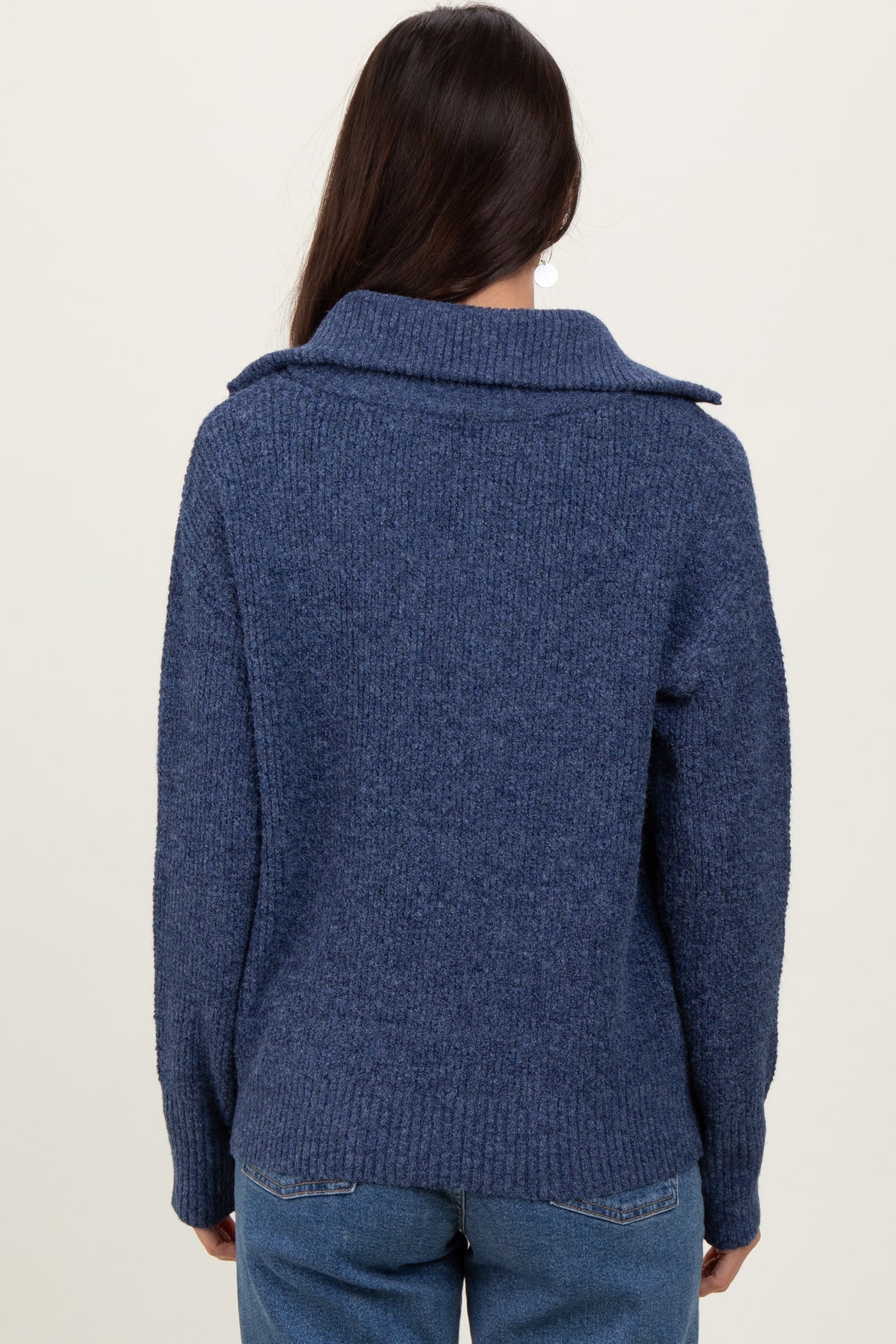 Navy Half Zip Pullover Sweater