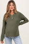 Light Olive Diamond Knit Button Detail Maternity Sweater