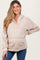 Beige Oversized Raw Hem Maternity Hoodie