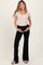 Black Ribbed Split Flare Maternity Leggings