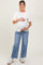 Blue Fringe Hem Wide Leg Maternity Ankle Jeans