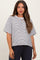 Black Striped Drop Shoulder Short Sleeve Maternity Top