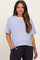 Royal Blue Striped Drop Shoulder Short Sleeve Maternity Top