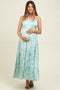 Sage Floral Sleeveless Maternity Maxi Dress