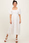 White Textured Midi Dress
