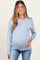 Light Blue Oversized Slub Knit Maternity Sweater