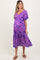 Magenta Tropical Floral Smocked Tie Back Maternity Maxi Dress