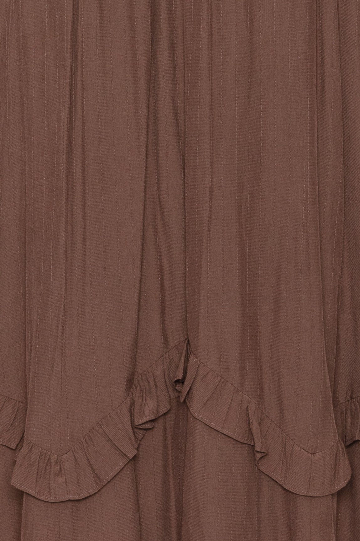 Mocha  Ruffle Tiered Midi Skirt