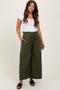 Olive Flowy Cropped Maternity Pant