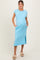 Aqua Casual Sleeveless Pocketed Maternity Midi Dress