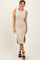 Oatmeal Pointelle Contrast Trim Sweater Midi Dress