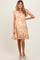 Orange Floral Chiffon Ruffle Short Sleeve Maternity Dress