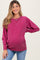 Magenta Vintage Wash French Terry Maternity Pullover