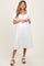 White Eyelet Lace Puff Sleeve Maternity Midi Dress
