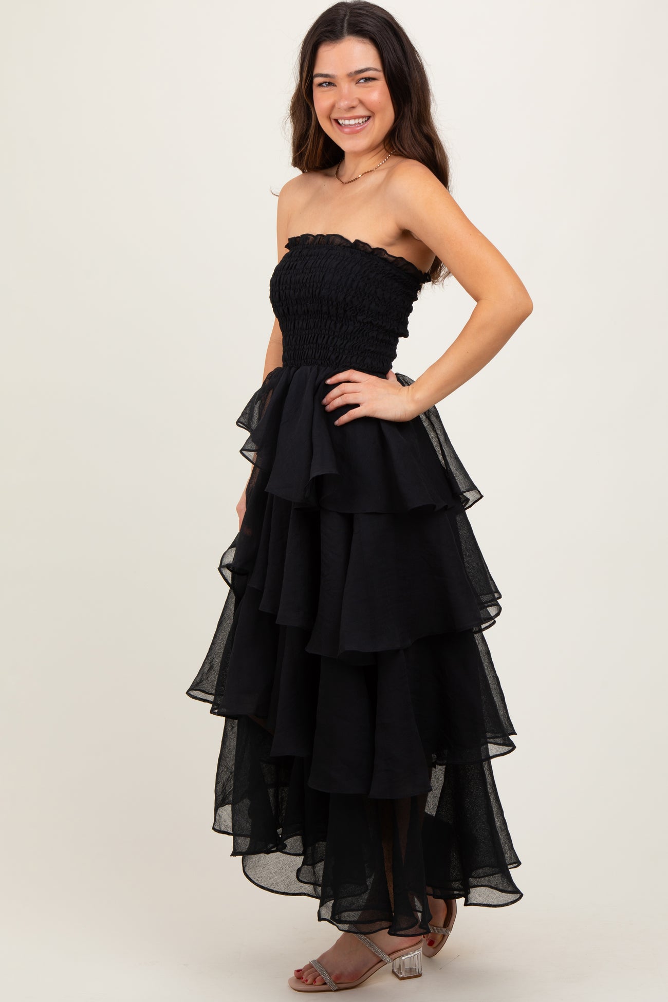 Black Layered Maxi Dress