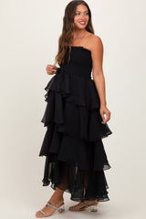 Black Layered Maternity Maxi Dress