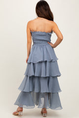 Blue Layered Maxi Dress
