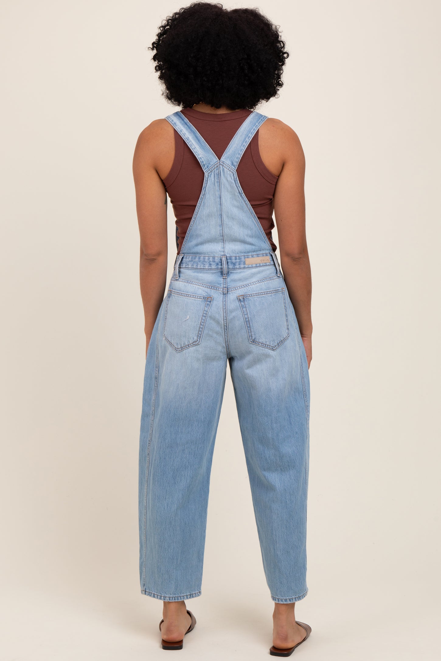 Light Blue Barrel Leg Overalls