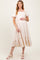 Cream Textured Square Neck Puff Sleeve Maternity Midi Dress
