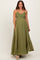 Green Crochet Bodice Maternity Maxi Dress
