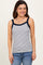 Navy Striped Contrast Strap Tank