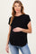 Black Dolman Sleeve Round Neck Maternity Top