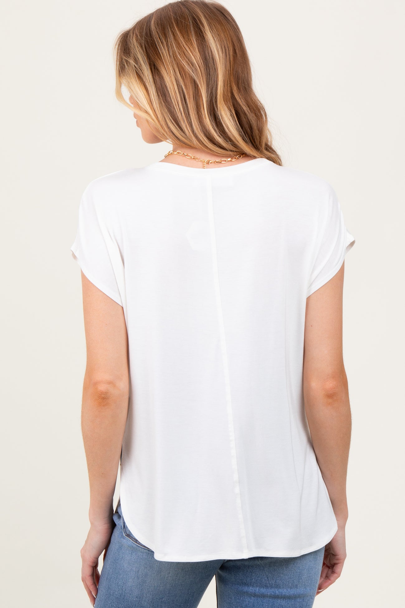 Ivory Dolman Sleeve Round Neck Maternity Top