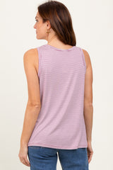 Lavender Striped Tank Top
