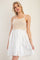 White Crochet Knit Contrast Mini Dress