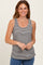 Black Striped Scoop Neck Tank Top