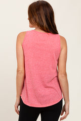 Coral Heather Scoop Neck Tank Top