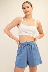 Blue Patch Pocket Shorts