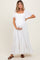 Ivory Smocked Cotton Flutter Sleeve Maternity Maxi Dress