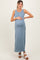 Light Blue Sleeveless Flared Scoop Neck Maternity Maxi Dress