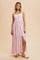 Pink Floral Button Down Sleeveless Maxi Dress