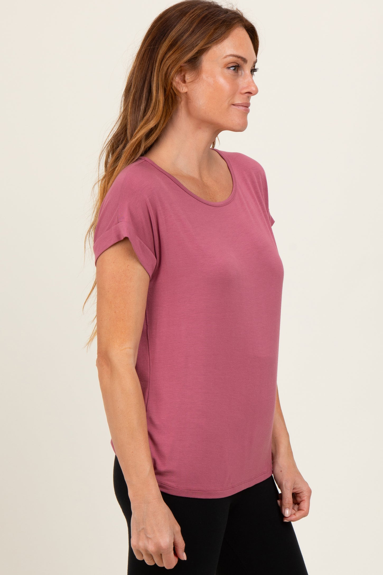 Mauve Key Hole Back Detail Top